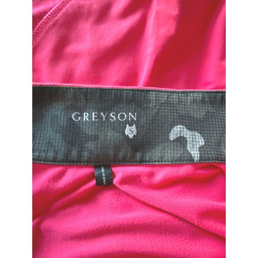 Greyson 1/4 Zip Golf Pullover Mens Size Small Solid Pink Stretch Jacket - Picture 9 of 10